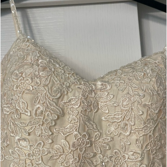 Women’s V Neck Lace Beaded Short Dress - Picture 8 of 8